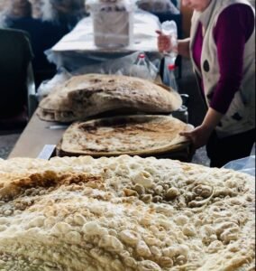 pile of lavash bread at Gumi market